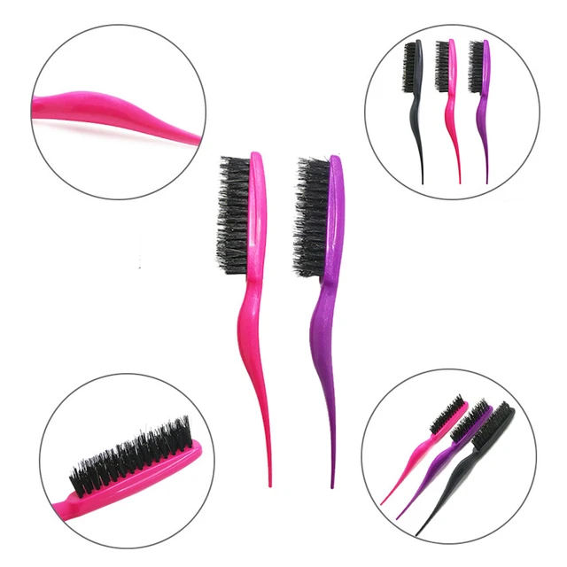 Pro Salon Black Hair Brushes Comb Slim Line Hairdressing Teasing