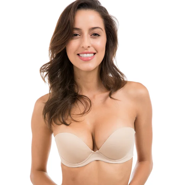 Women's Multiway Smooth Demi Cup Seamless Removable Padded Lift Push Up