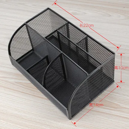 Модный черный металлический держатель для ручек, настольный органайзер, многофункциональные офисные аксессуары, стационарный Органайзер - Цвет: Black