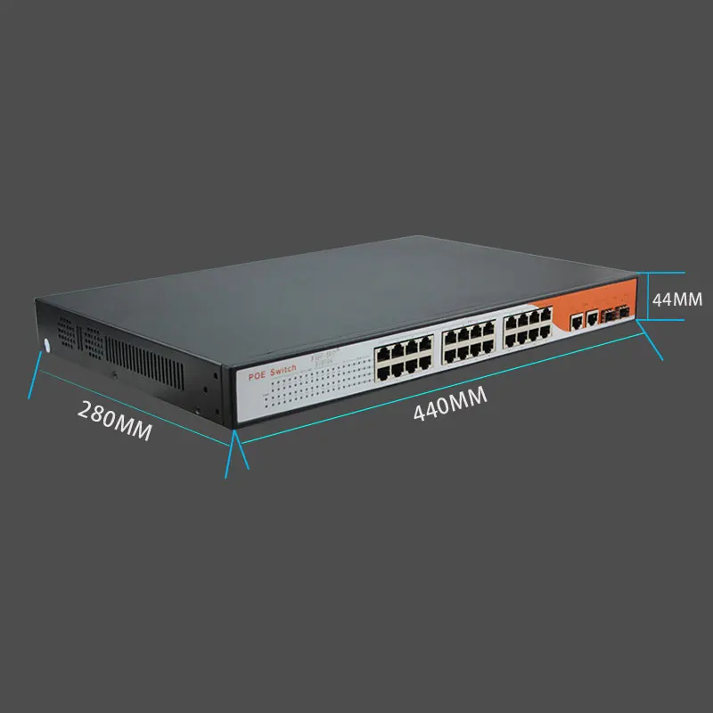250 Вт POE коммутатор 16 портов 100 Мбит/с + 2 порта 1000 gigabit rj45/sfp uplink управляемый сетевой
