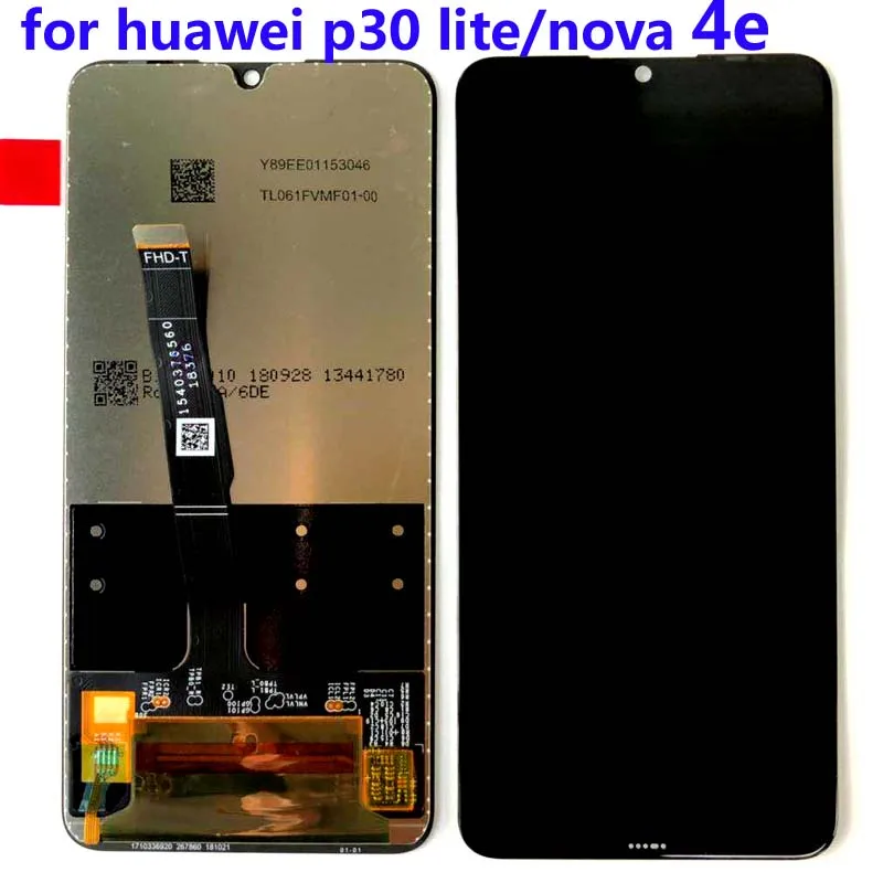 Рамка+ для 6,1" huawei P30 Lite MAR-LX1M MAR-LX2J ЖК-экран+ сенсорная панель дигитайзер для huawei Nova 4E дисплей