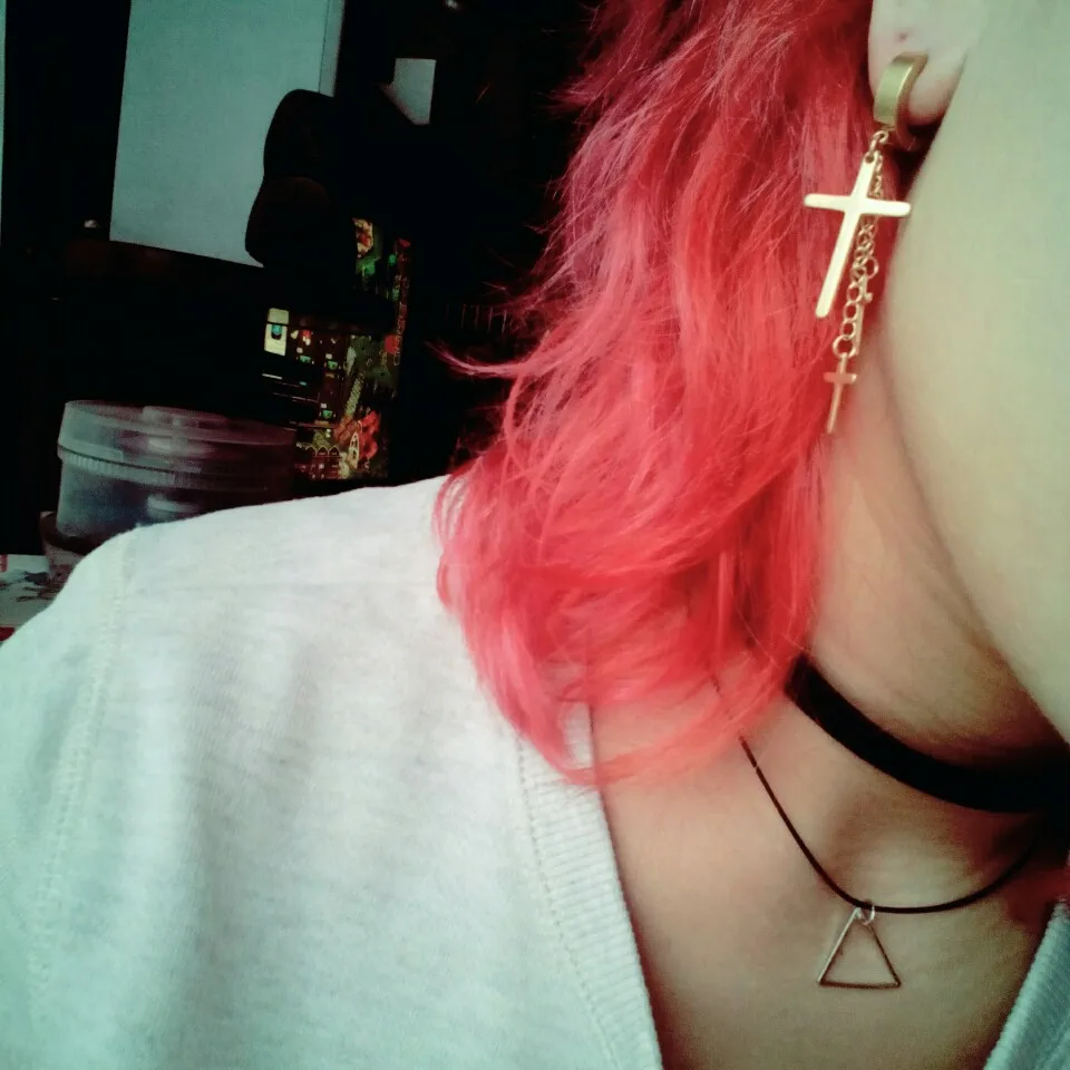 1 Piece Punk Stainless Steel Stud Earring Men Cross Earring Fashion Tassels Crosses Body Piercing Jewelry Black - Image 2