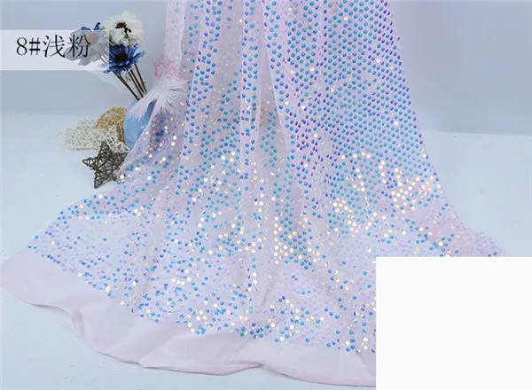 6 мм голографическая цветная лазерная блестка ткань сценическая одежда свадебное украшение из ткани сетка Марля фоновая ткань - Цвет: 8 light pink
