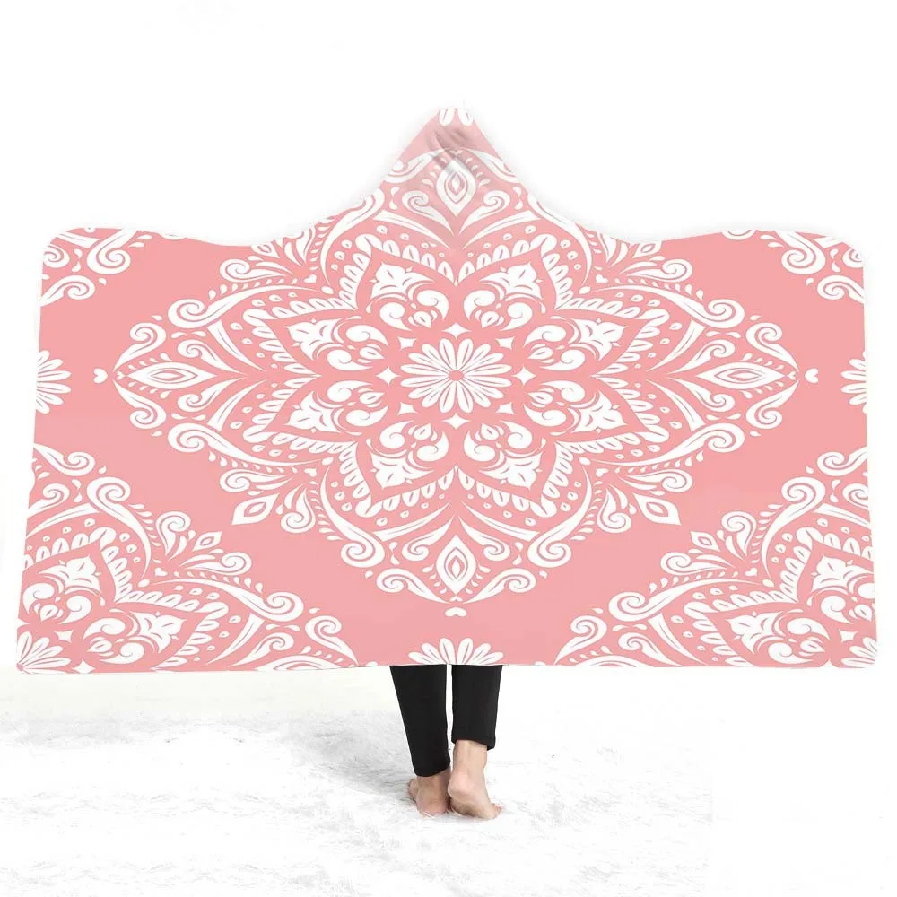 

2019 Velvet Plush Reversible Sherpa Blanket Vintage Cobalt Blue Mandala Fuzzy Microfiber Soft Blanket for Bed or Couch Dropship