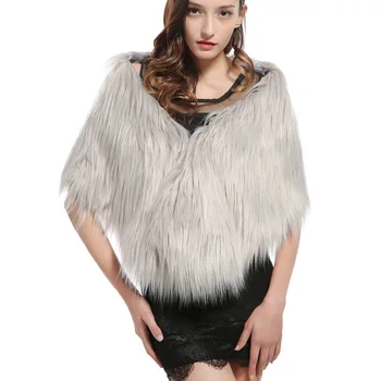 

Scarves Women 2018 Fur Shawls Imitation Mogolia Sheep Fur Cloak Shoulder Wraps Women Faux Fur Shawl