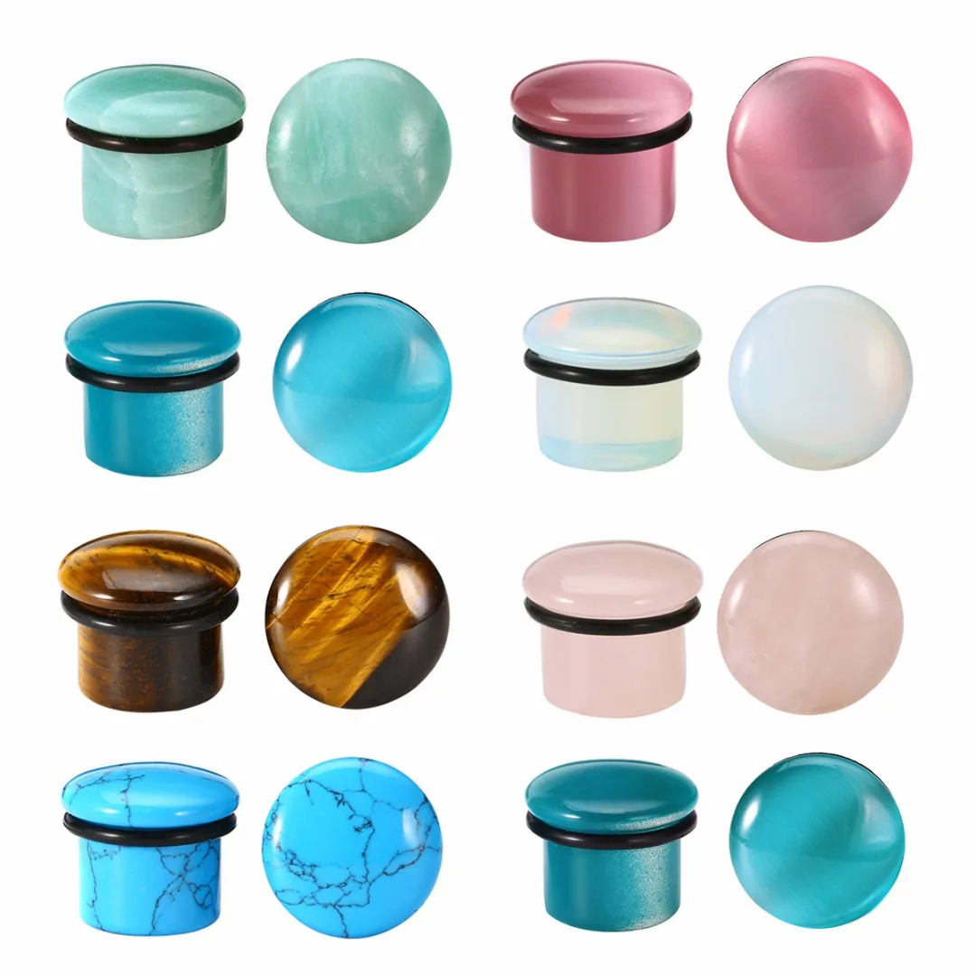 Men Ear Expander Ear Piercing Stone Ear Plugs Tunnels Gauges Expander Shellhard Body Piercing Jewelry Women Accessories 4mm-16mm