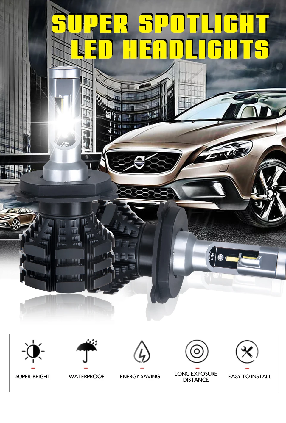 H7 H4 Led Car Headlight 12V 50W 10000LM H1 H11 H8 H9 Led Lamps For Cars 6500K 8000K 3200K PSX24W HB3 HB4 1860 Chips Auto Light  (1)