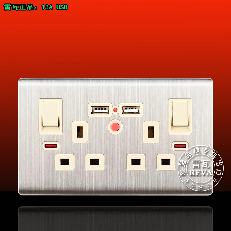  Wall Charger Adapter Outlet Panel Dual USB Port frame for electrical outlets110V-250V The socket in the kitchen (1)