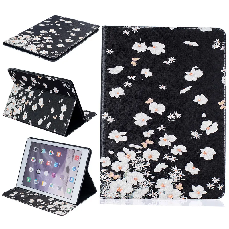 Cute Bear Case PU Leather For Ipad Air 2 Case Butterfly Flower Stand Tablet Cover 9.7 Inch Wallet Fip Case For Apple Ipad 6 Case (40)