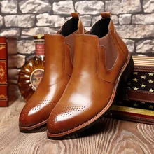 2019 New Men Chelsea Boots Spring / Winter Leather Boots Men British Style Pointed Toe Chelsea Boots Men's Fashion Leather Shoes цена 2019 New Men Chelsea Boots Spring / Winter Leather Boots Men British Style Pointed Toe Chelsea Boots Men's Fashion Leather Shoes цены онлайн
