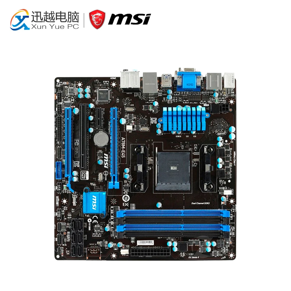 MSI A78M-E45 Desktop Motherboard A78 Socket FM2+ DDR3 SATA3 USB3.0 Micro ATX MSI A78M-E45 Desktop Motherboard A78 Socket FM2+ DDR3 SATA3 USB3.0 Micro ATX