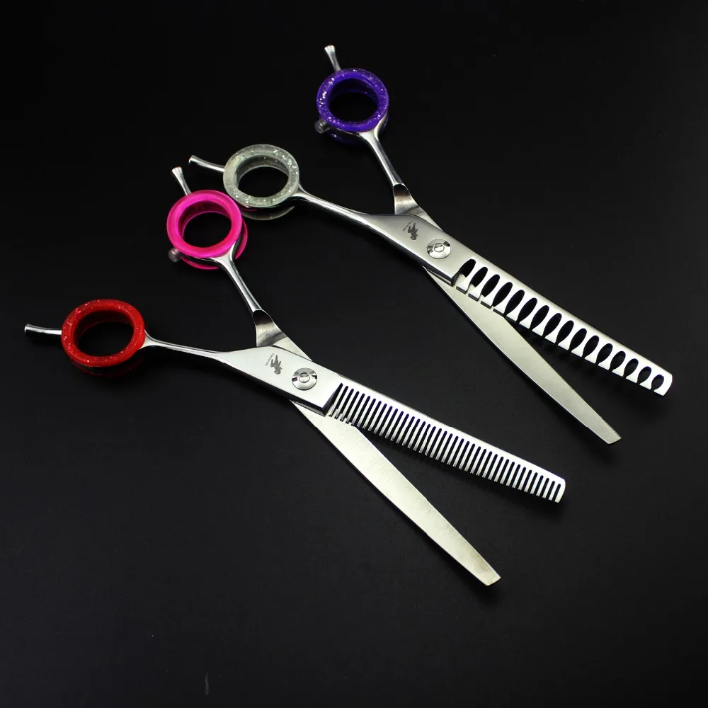10 шт./пакет ножницы для стрижки домашних животных ножницы парикмахерские ножницы Цвет резиновый палец кольцо