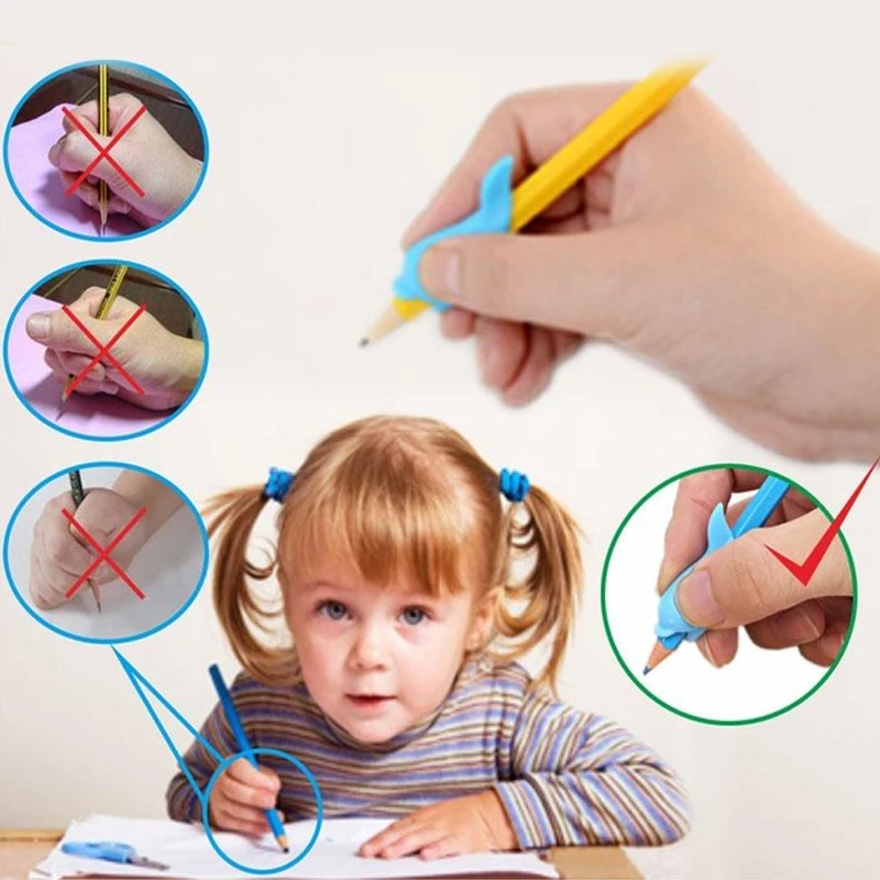 4/10pcs Children Pencil Holder Writing Corrector Kids Silicone Pen Writing Aid Grip Posture Correction Device Tool for Student