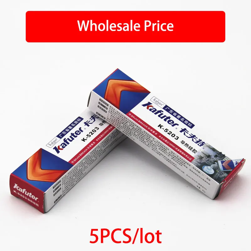 

Wholesale 80g Kafuter K-5203 Heatsink CPU Thermal Conductive Silicon Grease Paste Glue Adhesive LED Light Silicon Rubber Gel