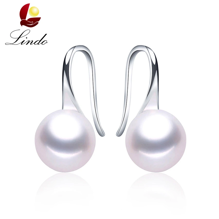 

2019 Hot selling stud earrings for women white black real Natural pearl jewelry 925 sterling silver jewelry with gift box