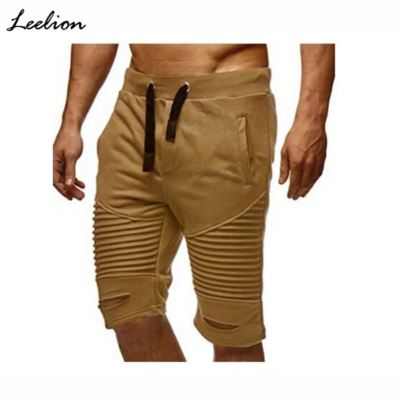 Leelion 2018 новые летние модные Фитнес шорты Для мужчин эластичная кулиска Ppocket Fast Dry Мужская одежда хлопок Повседневное Для мужчин шорты