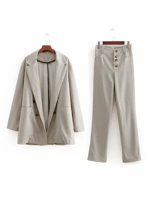 Special Offers Set female 2018 autumn new casual temperament lattice lapel long sleeve small suit jacket + Slim wild long two-piece suit Special Offers Set female 2018 autumn new casual temperament lattice lapel long sleeve small suit jacket + Slim wild long two-piece suit