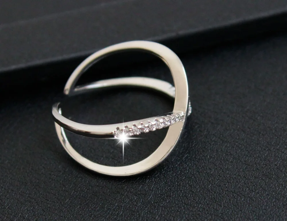 Лидер продаж! стиль моды кольца для женщин простой х Форма кольцо CZ Белое золото Бесконечность ювелирные изделия для женщин Anel XZ08
