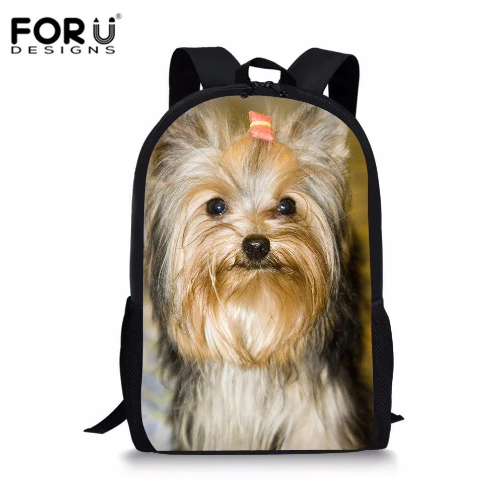 

FORUDESIGNS Cute Girls School Bags YorkshireTerrier Printing Student Schoolbag Zipper Women Backpack Travel Daypack Dropshipping
