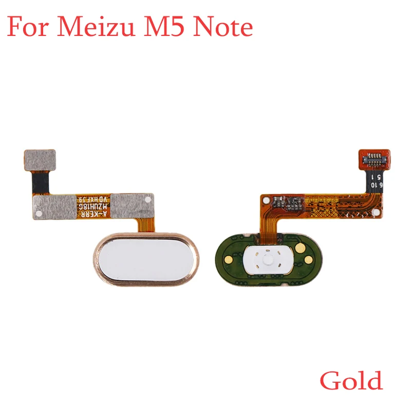 Gold For M5 Note Гибкий ленточный кабель для Meizu M6 Note M3 Note с кнопкой отпечатков пальцев, запчасти для Meizu M5 Note, датчик идентификации домашней кнопки - Цвет: Gold For M5 Note