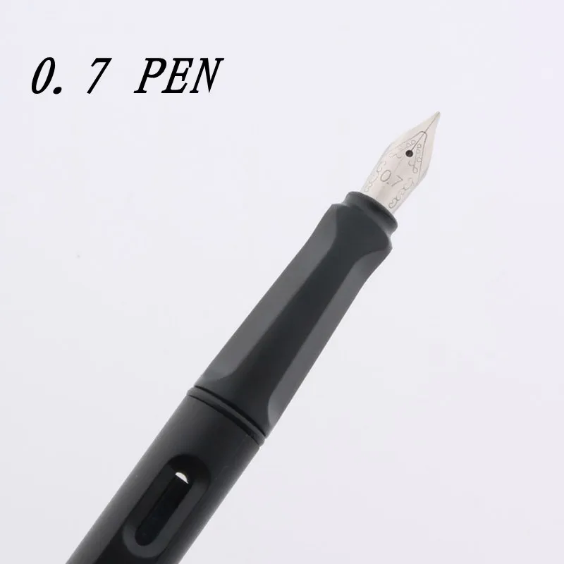 0.7 pen Жирный Утконос Готический параллельный художественный цветок боди арт плоский наконечник винил арабский матовый черный Студенческая авторучка - Цвет: 0.7 pen