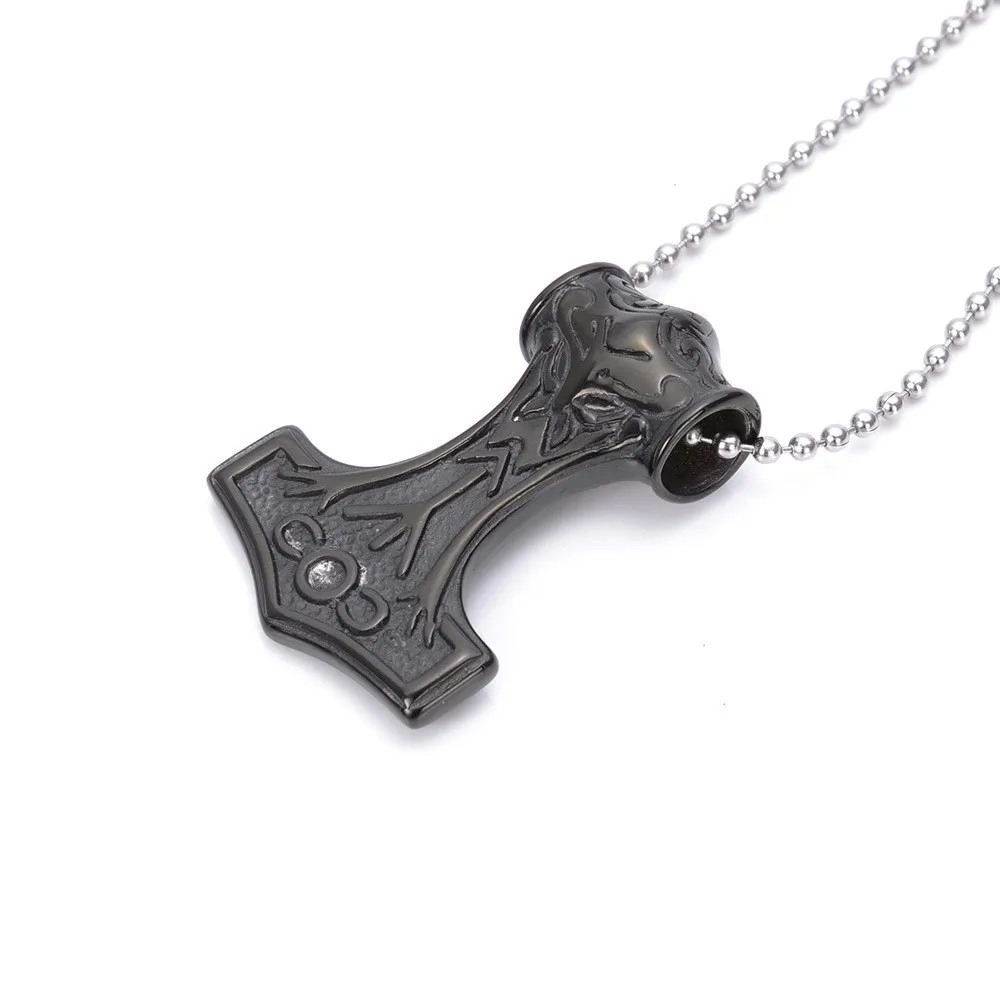 

Black fashion punk tripterygium wilfordii hammer of thor titanium steel pendant gothic titanium steel pendant