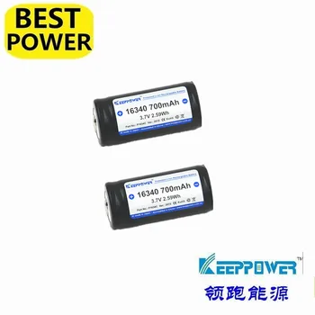 

2 pcs Keeppower 16340 700mah 3.7V 3.59Wh protected Li-ion rechargeable battery Original P1634C