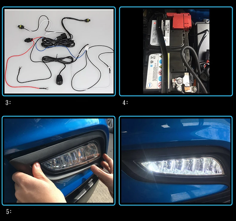 12 V 6000 k светодиодный DRL Дневной ходовой свет для Buick Encore противотуманная фара рамка противотуманная фара автомобильный Стайлинг