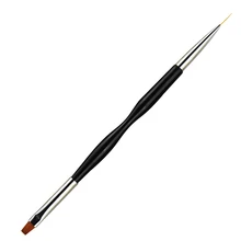 1 шт двусторонний Nail Art кисть для разрисовывания ногтей кристалл акриловые гелевый рисунок Liner ручка тончайший щетины Маникюр Nail Art