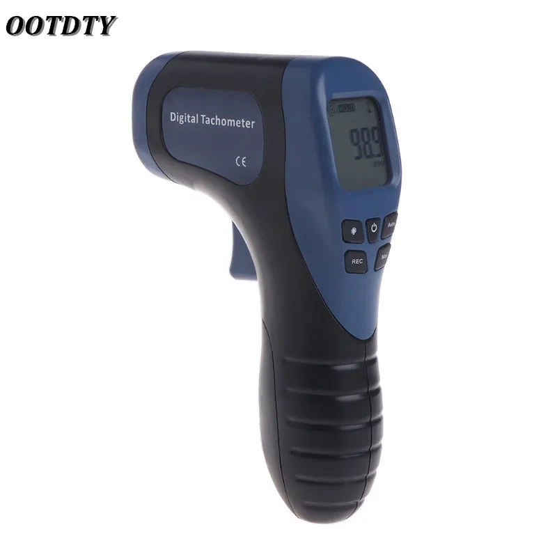 OOTDTY Digital Tachometer Non Contact Laser Photo Gun RPM Tach Tester