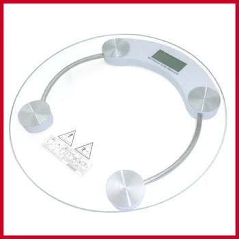 

1Pc 2016 Top Sale 180kg diameter 26cm Home Bathroom Health Digital Electronic Glass LCD Weighing Body Scale