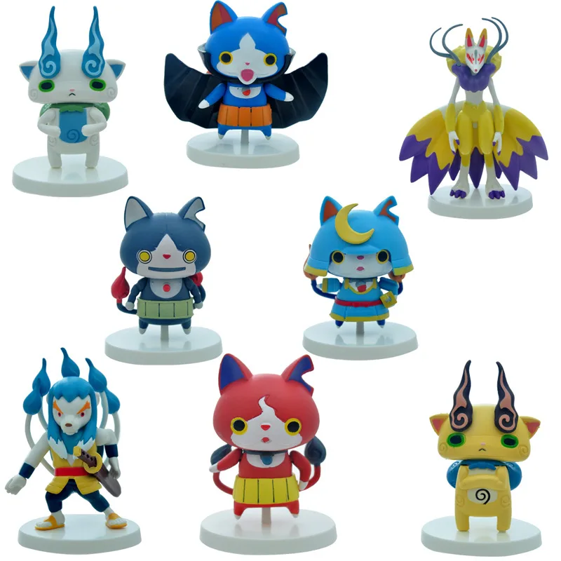

8 pcs/set 5-8cm 180g Yokai Watch Series pvc Doll toys 1212 5XC V2 21V2