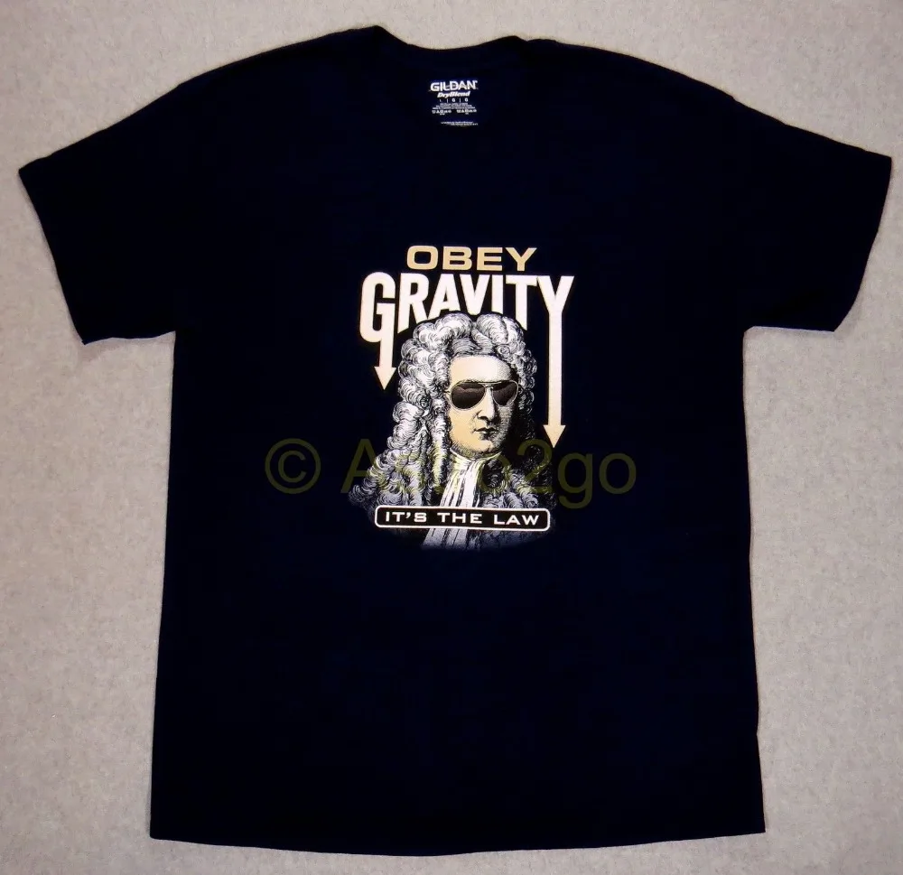 Gravity-It The Law -- Isaac Newton Physics Science Teacher футболка Lg 2019 Высококачественная хлопковая