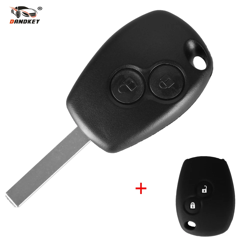 DANDKEY 2 кнопки брелока запись чехол Нож для Renault Modus Clio 3 Kangoo Twingo + силиконовый новый |
