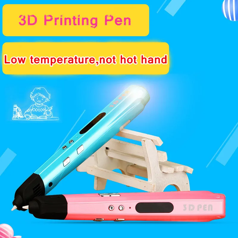 

Best Birthday Present Good Hand Feel 3D Pen Not Hot Hand Low Temperature 3D Pen Painting Pen With Free Filament Free Shipping