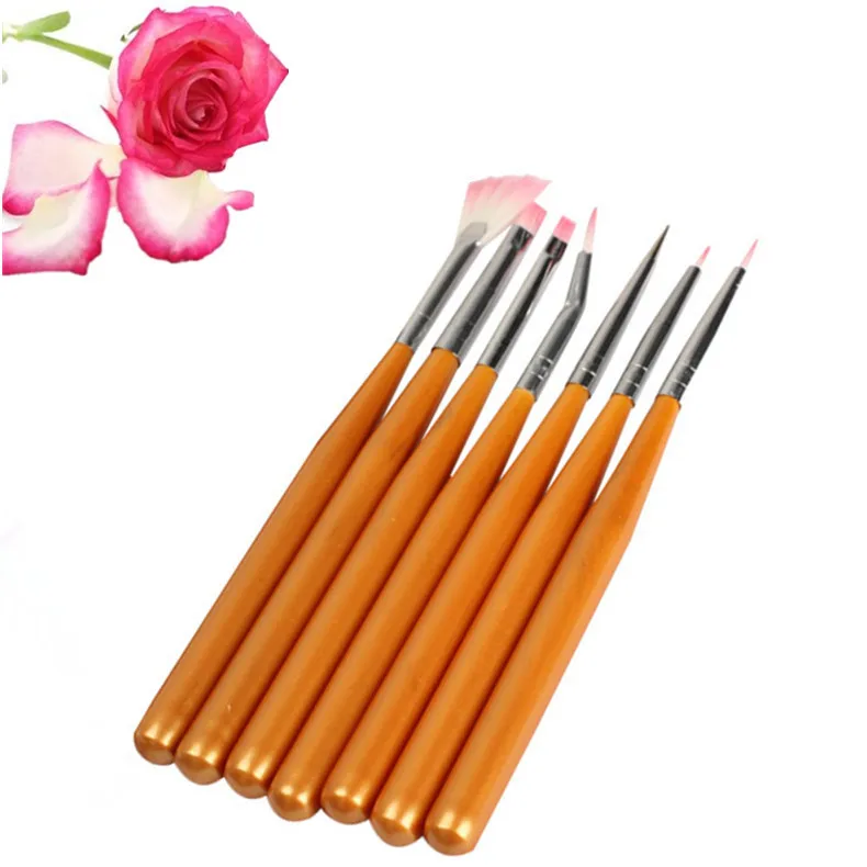 

7PCS Nail Art Acrylic UV Gel Drawing Painting Pen Polish Brush Set DIY
