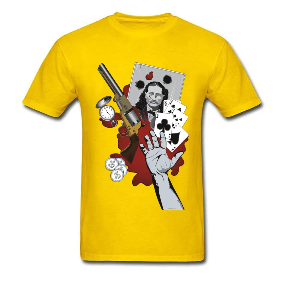 cosie Dead Mans Hand Men T-Shirt Funky Summer Short Sleeve Round Neck 100% Cotton Tops & Tees comfortable Tee Shirts Dead Mans Hand yellow