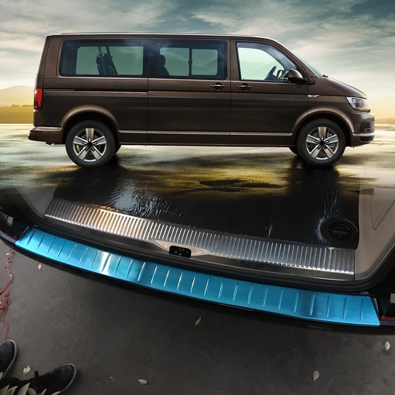 

For VW Volkswagen Transporter (T6) Caravelle 2017 2018 Stainless Steel Car Inner+Outer Rear Bumper Protector Cover Trim 2pcs