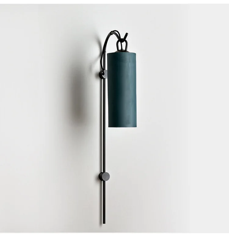 

Northern Europe Wall lamp Creative Blue Cloth tube Hotel Sconces room Living room Art machine head Bedroom The study Led Wall