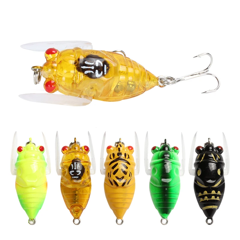 

1pcs Topwater Insect Baits 50mm 6g Fly Fishing Lure Jig Wobblers Pesca Fish Crankbait Floating Artificial Bait WW172