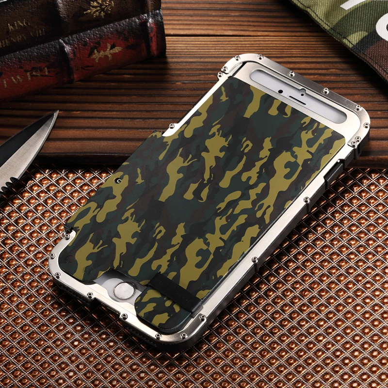 

Luxury Shockproof Powerful Protection Aluminum Metal Cover Cell Phone Case For iPhone 7 Plus 5.5 Iron Man Stainlesssteel flip