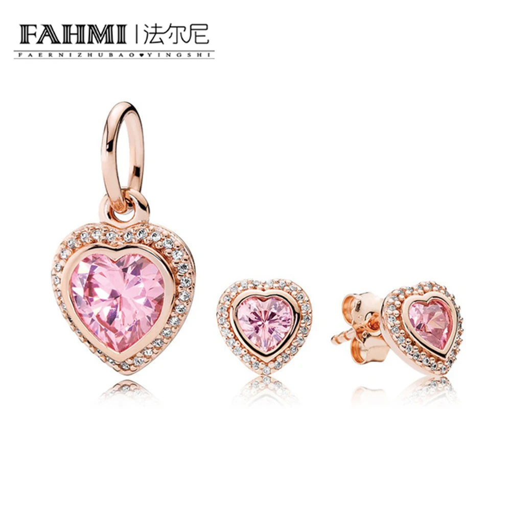 

FAHMI CPPO 100% 925 Sterling Silver SPARKLING LOVE ROSE GIFT Bead SET fit charms original Bracelets jewelry A Set