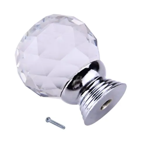 IMC Hot 2015 Highly CommendTOP! Clear Round Crystal Glass Cabinet Drawer Door Pull Knobs Handles 30mm