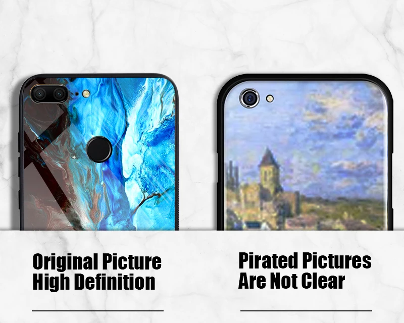 Hisomone Marble Phone Case On For Huawei Honor 9 Lite Texture Tempered Glass Back Case Cover For Huawei P Smart P20 Lite