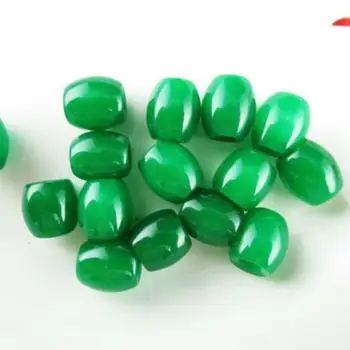 

10pcs Chinese Hand-carved Green Jadeite Pendant Lucky Loose Beads Xlee