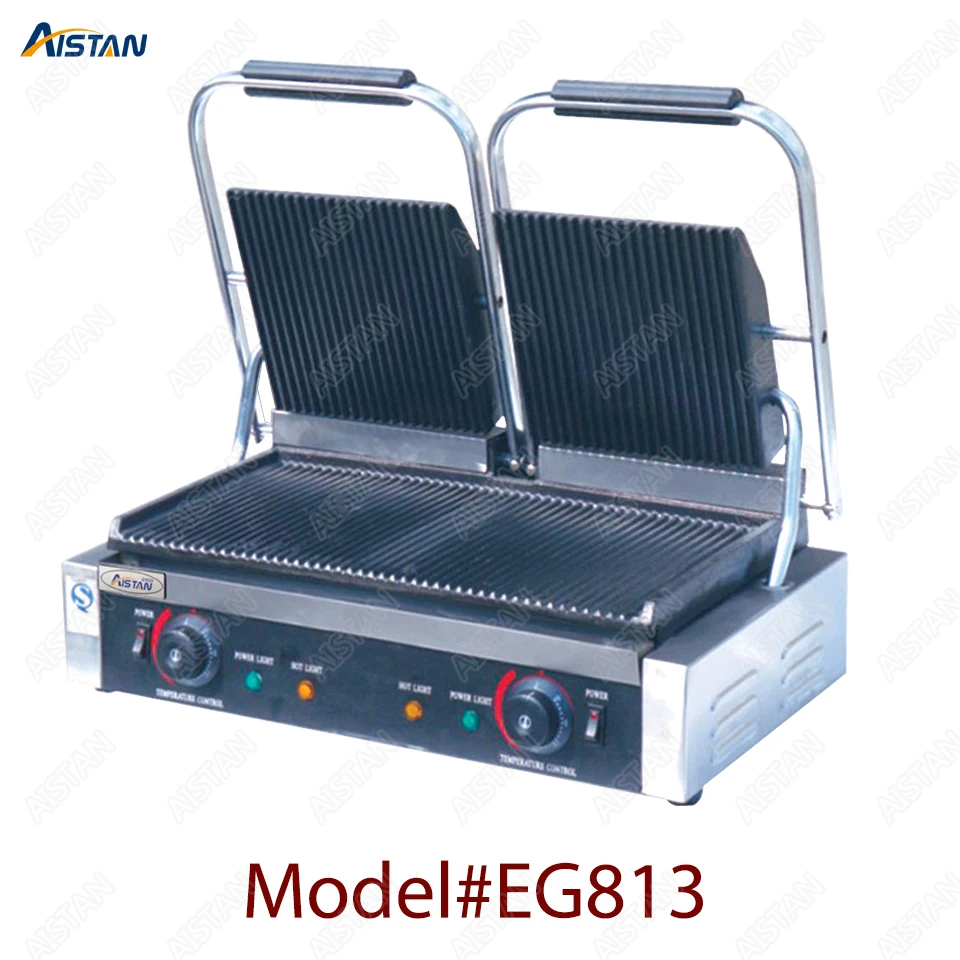 EG811/EG813/EG815 Single/Double Plate Commercial Electric Table Top Panini Grill Machine of Catering Equipment
