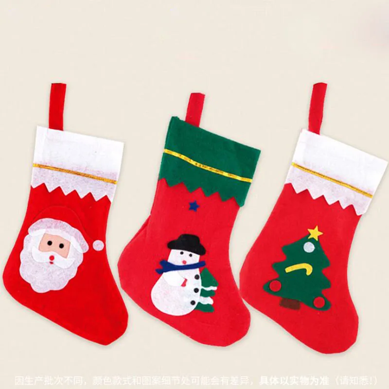 

10pcs/lot Mini Christmas Stocking Chris Tree Pendant Santa Claus Socks For Party Festival Decorations