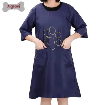 

Pet Grooming Smock Waterproof and Hair Repellent Apron Pet Dog Cat Grooming Apron Apparel Professional Smock with Pocket