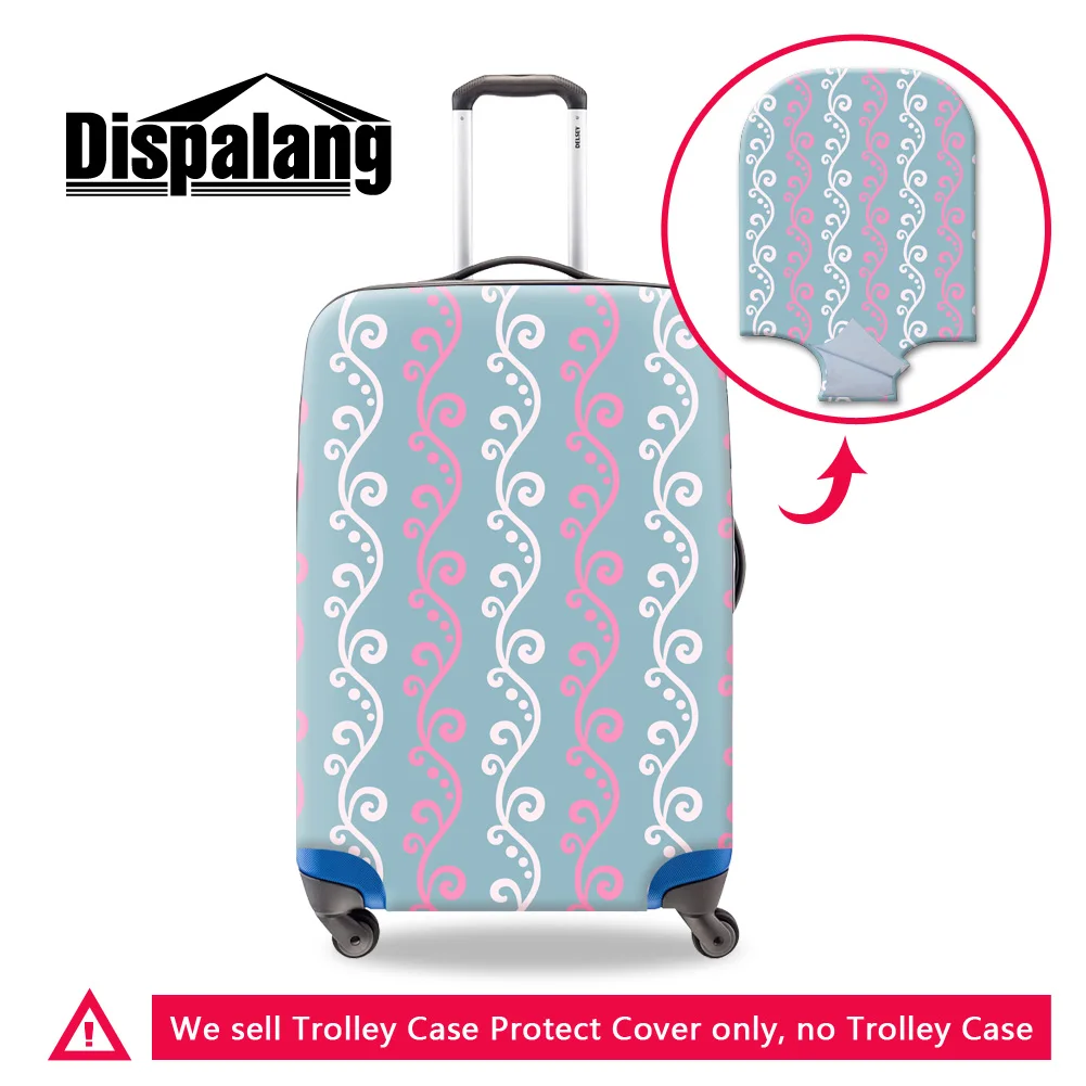 Cute 3D Blue Chevron Zigzag Pattern Luggage Protector Travel Luggage Cover Trolley Case Protective Cover Fits 18-32 Inch