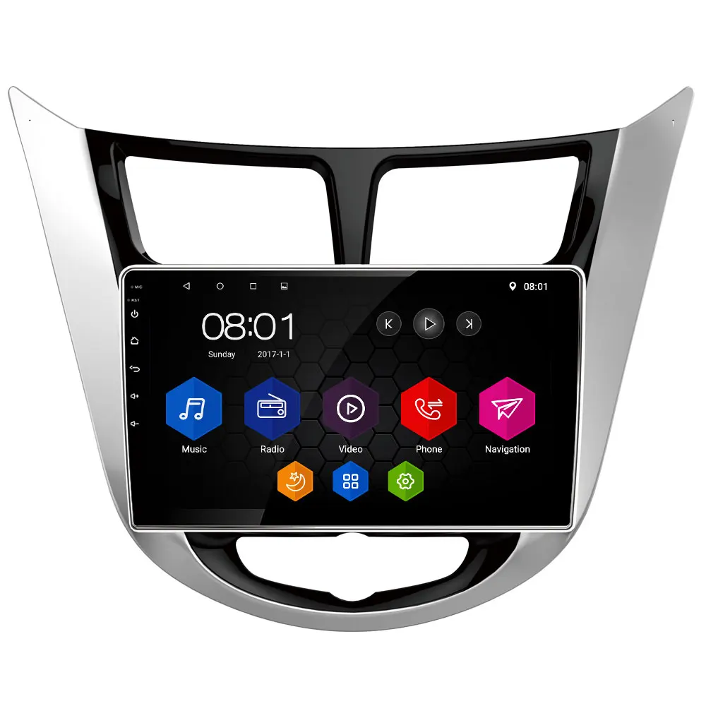 

9" IPS Android 8.1 Octa Core 2GB RAM 32GB ROM Car DVD Multimedia Player Stereo For Hyundai Accent Verna Solaris I25 2011-2017